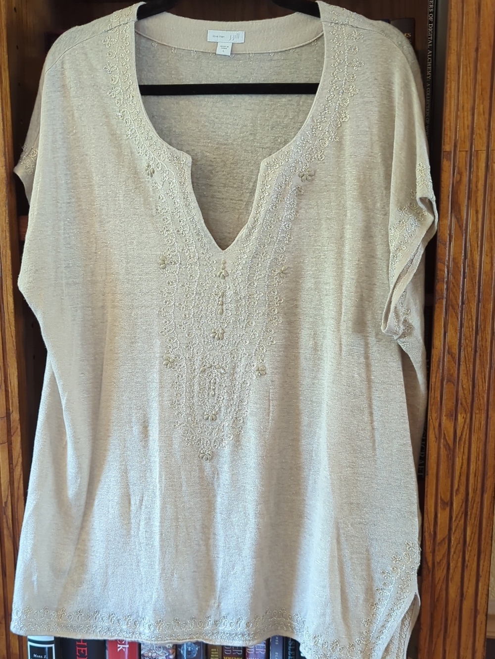 Embellished Trim J Jill Linen Tunic L